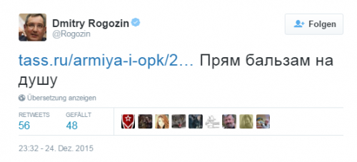 Рогозин назвал статью NYT о военной мощи России «бальзамом на душу»