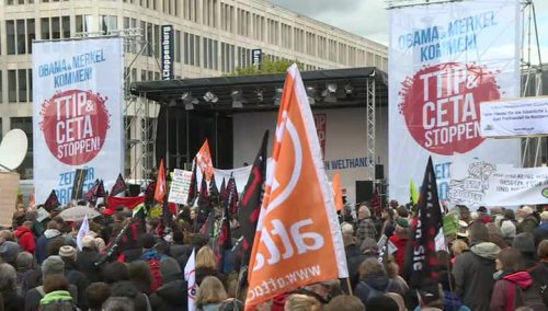 Немцы протестуют против свободной торговли между ЕС и США