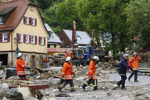 Южные районы Германии после обильных дождей оказались во власти мощного наводнения